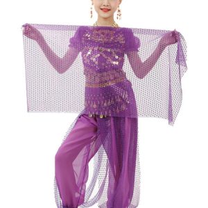 Belly Dance Costume Kids Light Green Chiffon Bollywood Indian Dancing Costumes