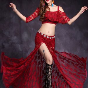 Belly Dance Costume Lace High Slit Women Belly Dance Wear For Women