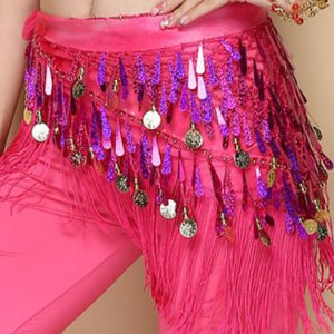 Belly Dance Costume Rose Red Polyester Bollywood Dancing Hip Scarf For Women