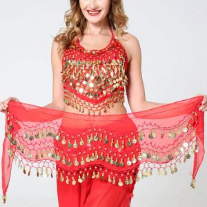 Belly Dance Costume Sequin Lilac Layered Sexy Top And Waist Chain Belly Dance Wear For Women