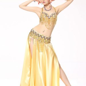 Belly Dance Costumes Royal Blue Satin Bollywood Dance Costume In 3 Piece Set