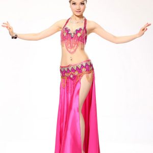 Belly Dance Costumes Royal Blue Satin Bollywood Dance Costume In 3 Piece Set