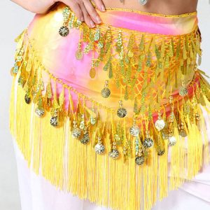 Belly Dance Costumes Woman Fringe Sequins Yellow Belly Dancer Waist Accessory Halloween