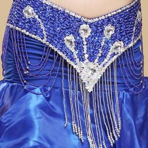 Belly Dance Hip Scarf Costume Red Chain Fringe Bollywood Dance Jeweled Sash