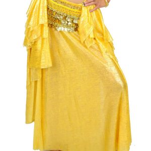 Belly Dance Skirt Ruffle Gliterring Women Performance Costume