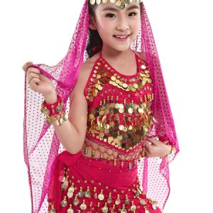 Belly Dance Veil Costume Kid's Pendent Headpiece Bollywood Dance Accessory