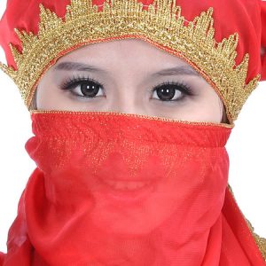 Belly Dance Veil Costume Red Chiffon Bollywood Dance Accessory