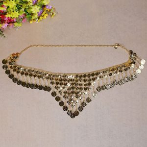 Belly Dance Waist Chain Metallic Belly Dancer Fringe Women Performance Costume