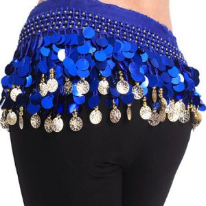 Belly Dancing Hip Scarf Blue Tiered Tassels Waist Chains Women's Belly Dance Costume Accessories