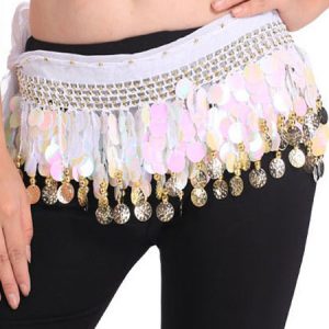 Belly Dancing Hip Scarf Blue Tiered Tassels Waist Chains Women's Belly Dance Costume Accessories