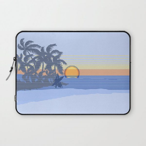 Big Sunset Hawaiian Surfer Striped Scenic Computer Cover by Drive Industries - Laptop Sleeve - 13"