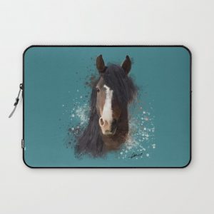 Black Brown Horse Artwork Computer Cover by Emily Hunter-Higgins - Laptop Sleeve - 13"