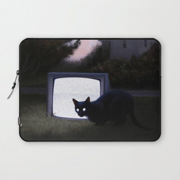 Black Static Computer Cover by dappermouth - Laptop Sleeve - 13"