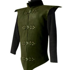 Black Vintage Coat Middle Ages Metal Details Revit Retro Costumes For Man