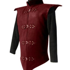 Black Vintage Coat Middle Ages Metal Details Revit Retro Costumes For Man