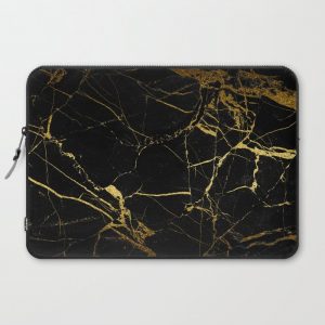 Black & Gold Computer Cover by Coconuts & Shrimps - Laptop Sleeve - 15"