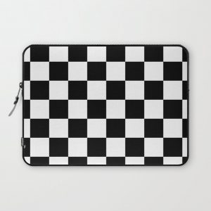 Black & White Checker Checkerboard Checkers Computer Cover by Simply Chic by 2sweet4words Designs - Laptop Sleeve - 13"