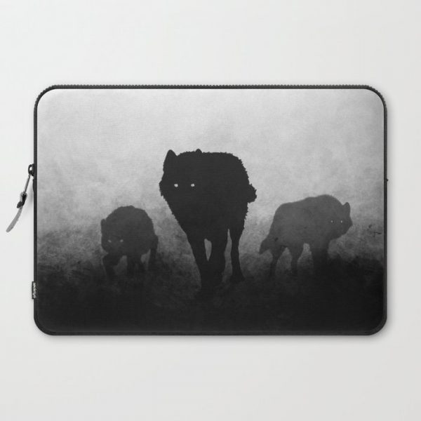 Black and White Wolfpack Computer Cover by The Mind Blossom - Laptop Sleeve - 15"