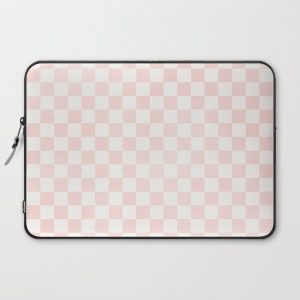 Blush Pink Coral Checkers Computer Cover by Beautiful Homes - Laptop Sleeve - 15"