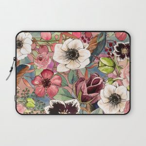 Boho Flowers Pattern Computer Cover by DistinctyDesign - Laptop Sleeve - 13"