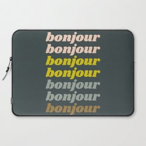 Bonjour in Pretty Pastels Computer Cover by apricot+birch - Laptop Sleeve - 15"