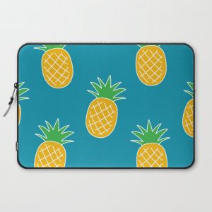 Bright Summer Pineapple Pattern Computer Cover by Design by Cheyney - Laptop Sleeve - 15"