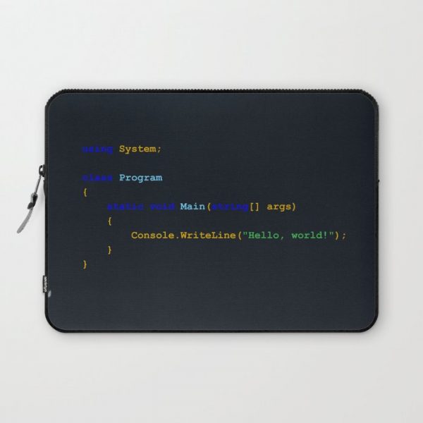 C# Hello World Computer Cover by Cushion Square - Laptop Sleeve - 13"