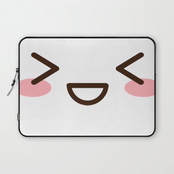 CUTE ANIME JAPANESE EMOJI/EMOTICON EXCITED FACE Computer Cover by Poser_Boy - Laptop Sleeve - 13"