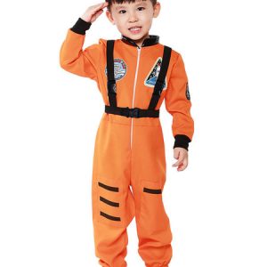 Carnival Kids Orange Astronaut Cosplay Jumpsuit Polyester Set Kids Cosplay Costumes