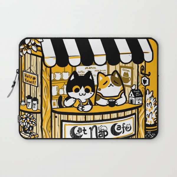 Cat Nap Cafe Computer Cover by Miski - Laptop Sleeve - 13"