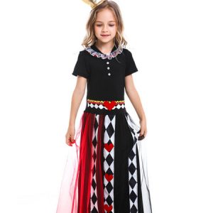 Children Alice In Wonderland Cosplay Black Dress Headwear Kids Cosplay Costumes