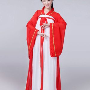 Chinese Traditional Costume Female Red Chiffon Women Hanfu Dress Ancient Tang Dynasty Clothing 3 Pieces