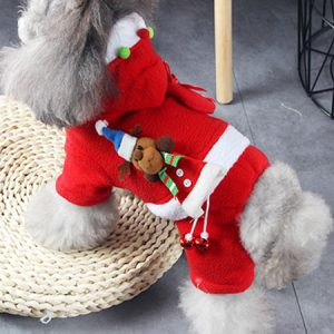 Christmas Dog Costume Flannel Santa Claus Red Cat Pet Costumes