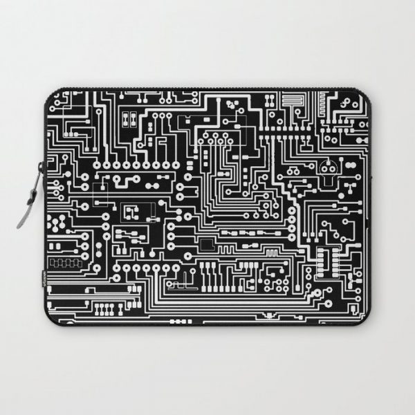 Circuit Board on Black Computer Cover by Thin Line Studio - Laptop Sleeve - 13"