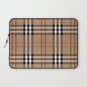 Classic Vintage Brown Check Tartan Computer Cover by Rose Gold - Laptop Sleeve - 13"