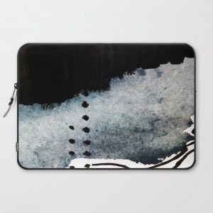 Closer - a black, blue, and white abstract piece Computer Cover by Alyssa Hamilton Art - Laptop Sleeve - 15"