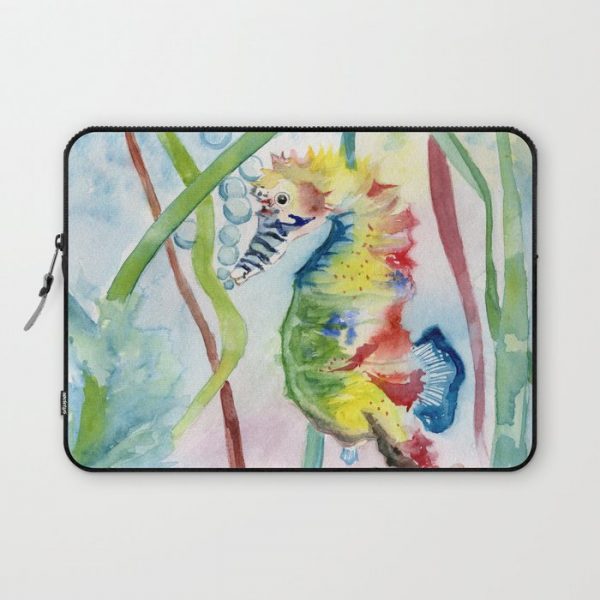 Colorful Seahorse Computer Cover by Melly Terpening - Laptop Sleeve - 13"