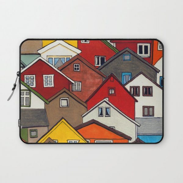 Colourful Houses Computer Cover by Erin Nicholls - Laptop Sleeve - 13"