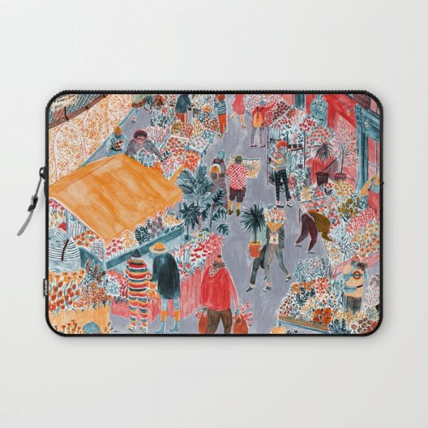 Columbia Road Flower Market Computer Cover by Mouni Feddag - Laptop Sleeve - 13"