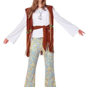 Costumes 1970s Costume Halloween Costumes Women's Deep Brown Waistcoat Pants