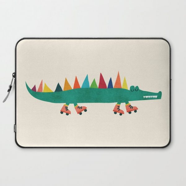 Crocodile on Roller Skates Computer Cover by Picomodi - Laptop Sleeve - 15"