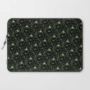 Cryptid Pattern: Green Lines Computer Cover by Diane Leonard - Laptop Sleeve - 15"