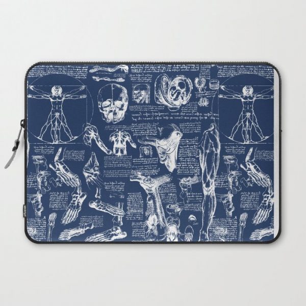 Da Vinci's Anatomy Sketchbook // Regal Blue Computer Cover by Thin Line Studio - Laptop Sleeve - 15"