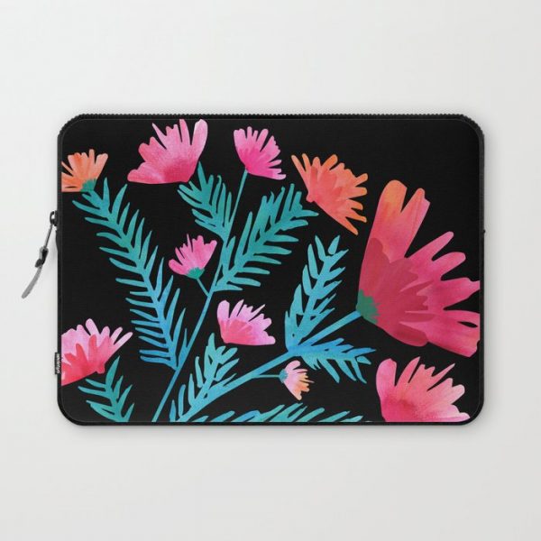 Dark Tropical Floral Computer Cover by moderntropical - Laptop Sleeve - 13"