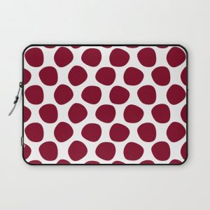 Dark red and white large polka dots pattern Computer Cover by sunshineprints - Laptop Sleeve - 13"