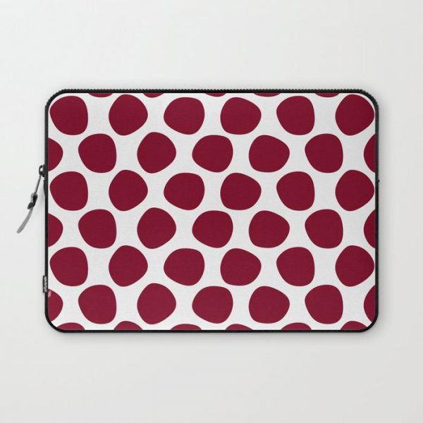 Dark red and white large polka dots pattern Computer Cover by sunshineprints - Laptop Sleeve - 13"