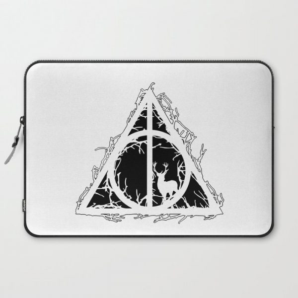 Deathly Hallows - brenches and stag - voids and silhouette (black) - Expecto Patronum | potterheads Computer Cover by Vane22april - Laptop Sleeve - 15