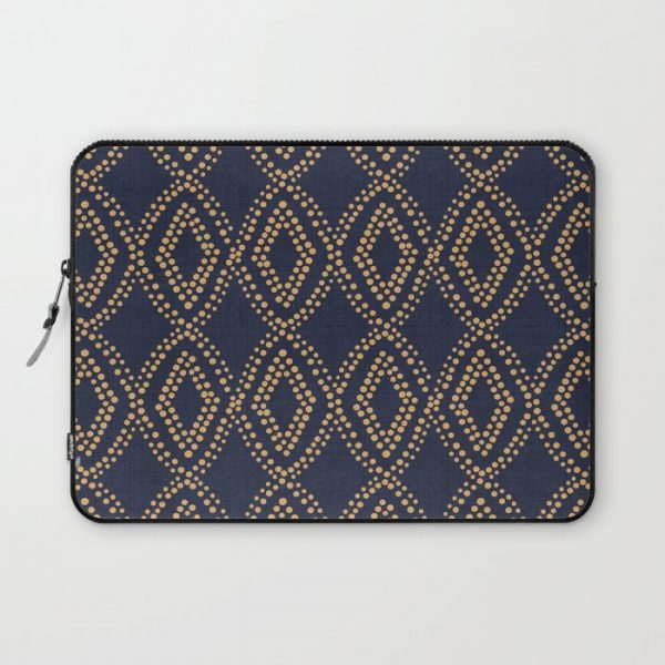 Diamond Dots in Blue and Gold Computer Cover by Becky Bailey - Laptop Sleeve - 13"