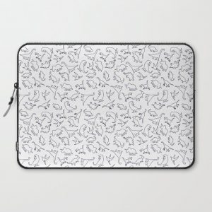 Dinosaurs Outline Pattern Computer Cover by Jez Kemp - Laptop Sleeve - 15"