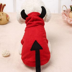 Dog Halloween Costume Devil Red Fleece Pet Costume Halloween